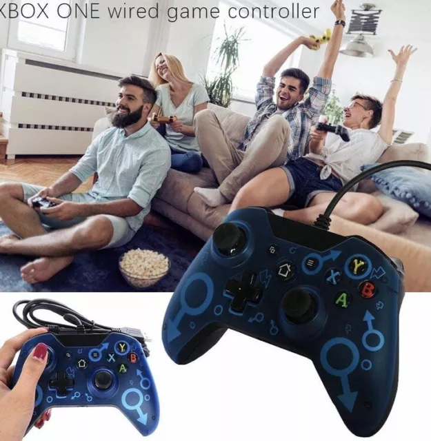 QUMOX Wired Controller USB for Xbox One PC Gamepad with Dual Vibration Audio 2