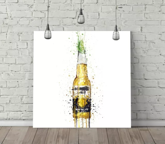 Corona Beer Splash Art Square Canvas Wall Art Float Effect/Frame/Poster Print