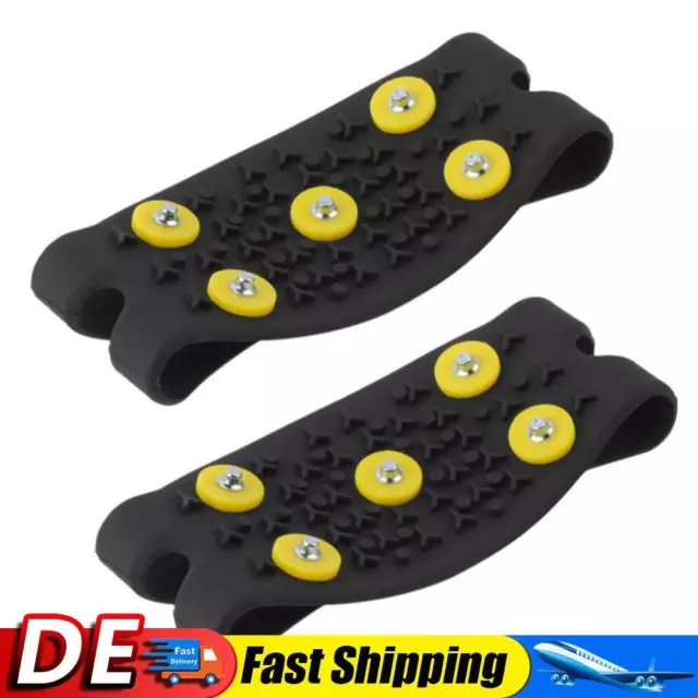 1Pair Shoe Cover Anti Slip 5-Stud Ice Stud Shoes Grip Elastic Durable for Hiking