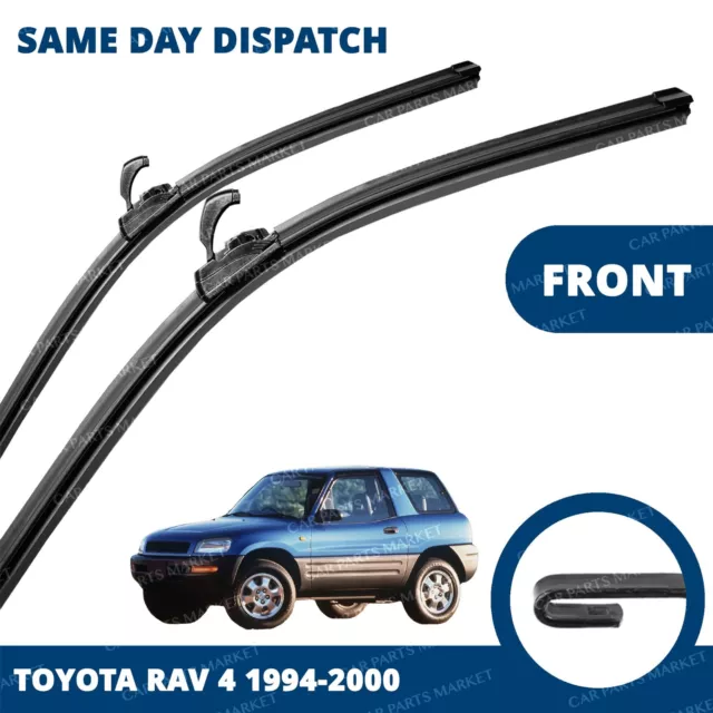 Front Windscreen 20" 18" Flat Aero Wiper Blades Pair for Toyota RAV 4 94-00