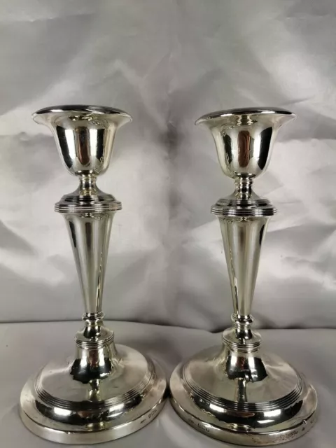 Antique Unique Pair of Sterling Silver Candlesticks England Hallmarked 1907