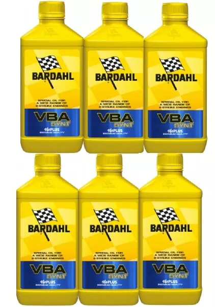 6 Litri Olio Motore Bardahl Vba Synt Per Moto Scooter 2T