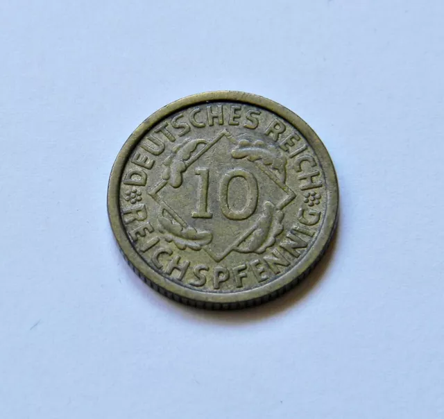 WEIMAR: 10 Reichspfennig 1934 G, J. 317, sehr schön, I., SELTEN !!!