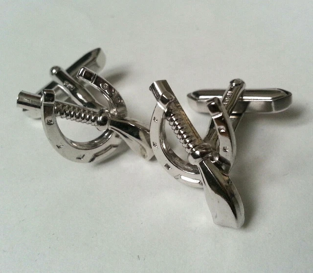 Boutons De Manchette Vintage - Motif Tête De Guerrier Romain/grec, Forme Ovale, Finition Argentée