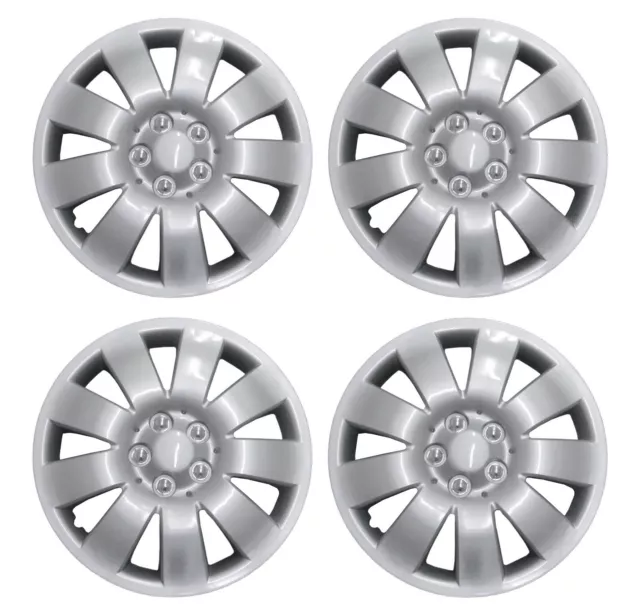 14 Inch Universal Wheel Trims Car Covers Hub Caps Silver Plastic 14” Set Of 4