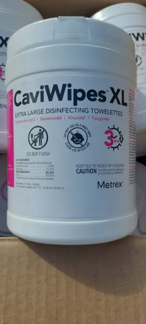 Four Pack - Caviwipes XL Surface Disinfectant Wipes Caviwipes 13-5150 Metrex