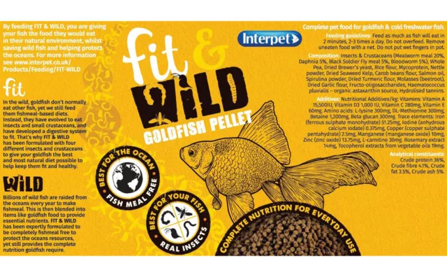 Goldfish Food Pellet Fit & Wild Cold Water Aquarium Fish Diet Insect Based 3