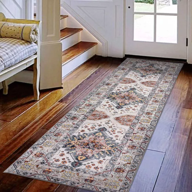 Hall Way Runner Rug Vintage Entrance Rug Soft Distressed Persian Carpet 80x300cm