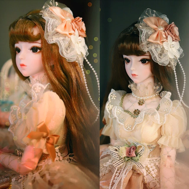 1/3 BJD Doll Princess Girl Ball Joint Dolls Eyes Face Makeup Wig Clothes Toy SET
