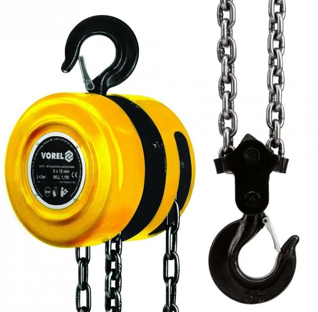 Palans à Chaîne Manuel 2 Tonnes - Chariot à Poutre Coulissante Avec Chaîne 3m - Pour Usine, Entrepôt, Chantier