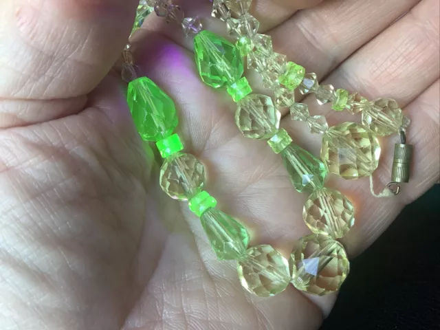 Vintage  Uranium Glass Necklace