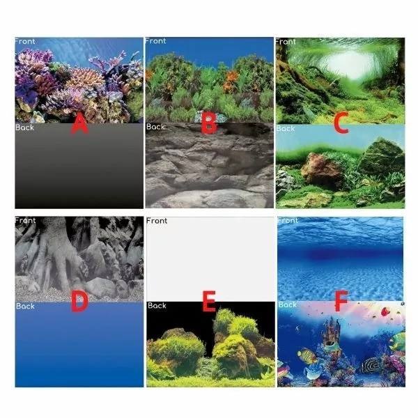 Superfish Deco Poster Aquarium Double Sided Picture Fish Tank Background Scenery