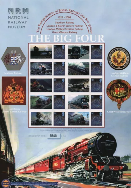 Business Smiler Sheet 2008 BC-126 85th Anniversary Of The Big Four Railways MNH