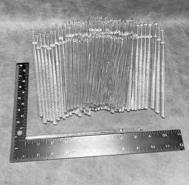 61 Mid Century Hollywood Regency Chandelier Glass Rods 8.5” Swizzle Stirs  MCM