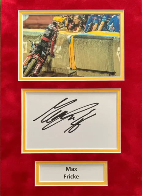 Max Fricke Hand Signed A4 Mounted Photo Display Speedway Autograph 3