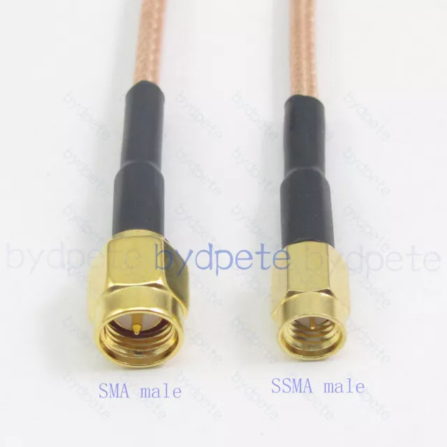 SSMA male plug to SMA male Connector RG316 RF Coaxial Pigtail Jumper Cable Lot "