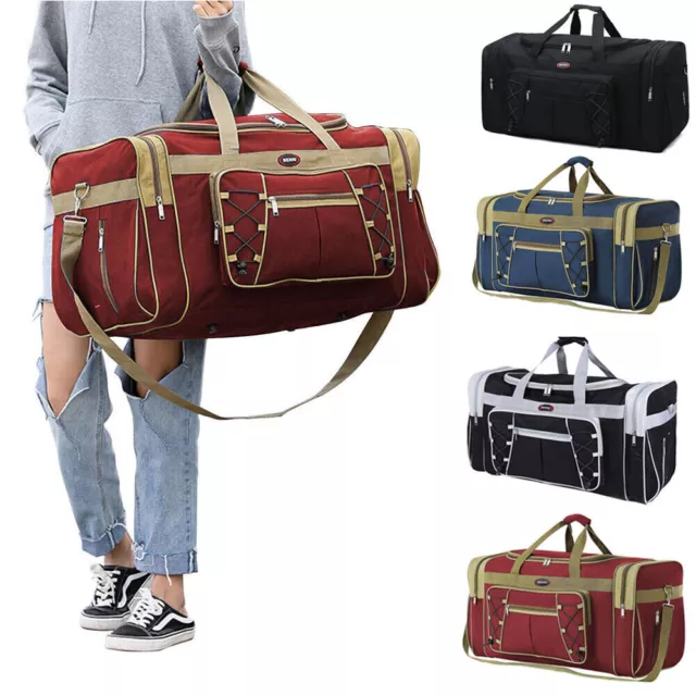 72L Men Women Duffle Bag Travel Gym Tote Overnight Bag Carry Handbag Luggage
