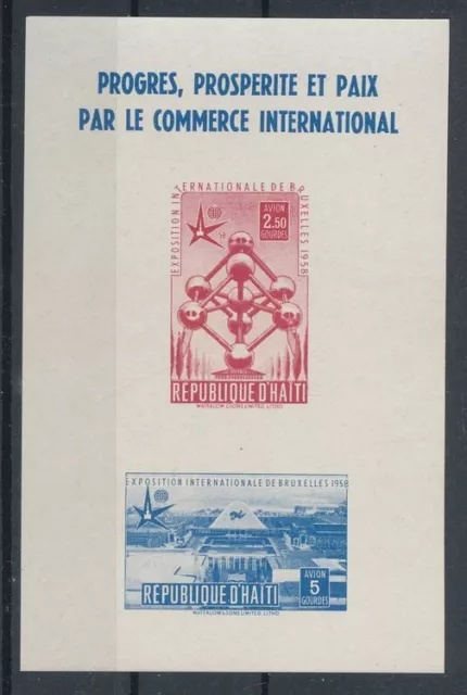 717359) Haiti Block 7** Weltausstellung Expo Brüssel 1958