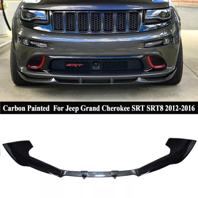 Für Jeep SRT8 SRT 12-16 Carbon Lackiert Front Spoiler Splitter Lippe Stoßstangen