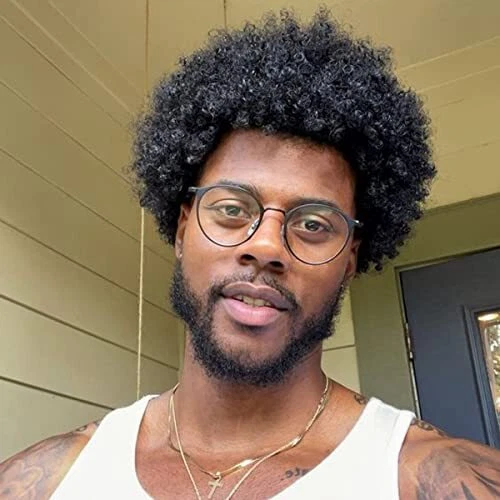 Creamily Perruque Homme Noirs Perruque Afro Homme Perruque Homme Naturel afro...