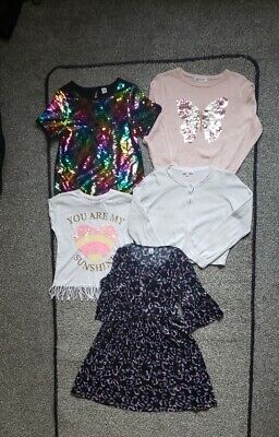 Bundle Girls Party Clothes Age 6-8 Tops, Jumper, Dress, Sequin, TU, Bluezoo, H&M