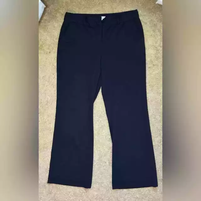 Women’s Liz Claiborne Size 14 Sophie Navy Blue Wide Leg Dress Pants- EUC