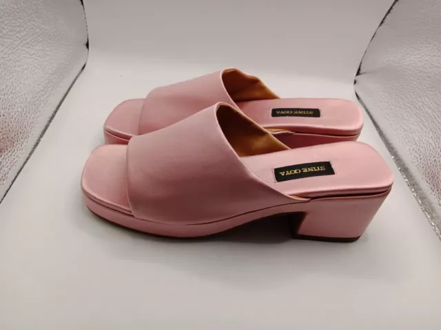 Stine Goya Pink Sandals Shoes Borage Platform Mules Size 40 EU 7 UK New Boxed