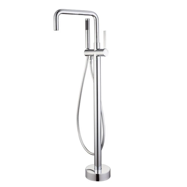 Freestanding Tub Filler Matte Black Bathtub Faucet Floor Mount Single Handle