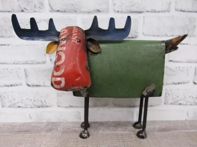 Rustic Large Repurposed Scrap Metal Moose Statue Home Farm Garden Lodge