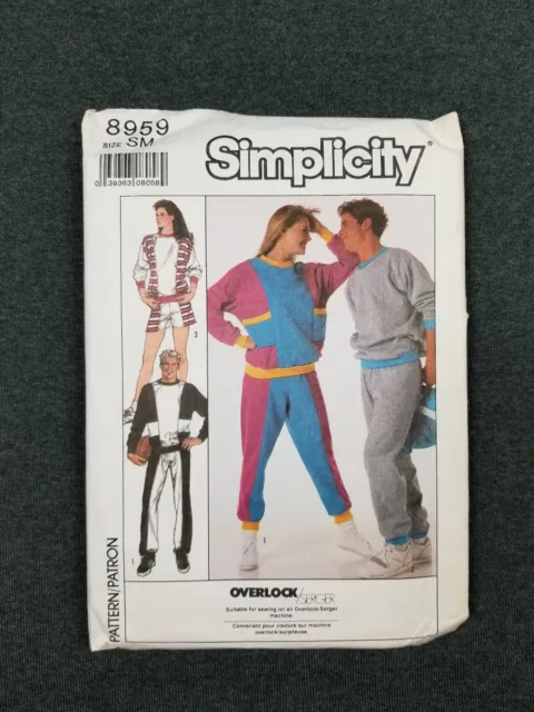 Simplicity Pattern #8959 ~ Unisex Knit Pants Shorts Top Sweater ~ Small ~ FF/UC