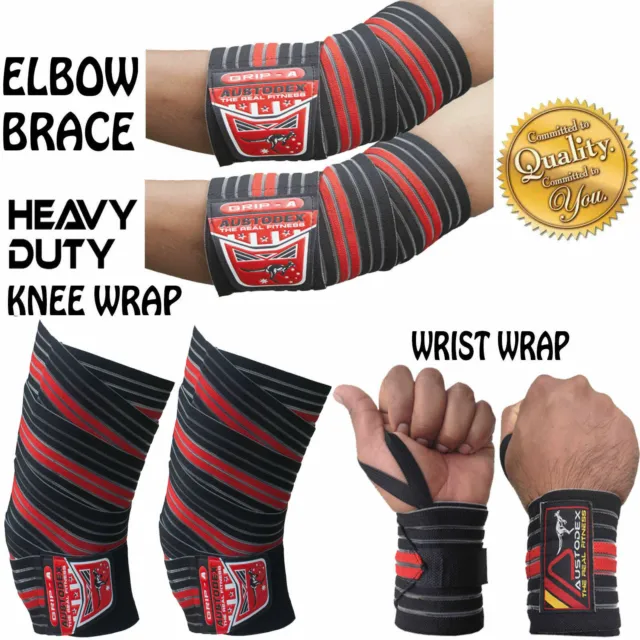 Weight Lifting BodyBuilding Gym ELBOW BRACE bar Wrist Support Strap knee wraps