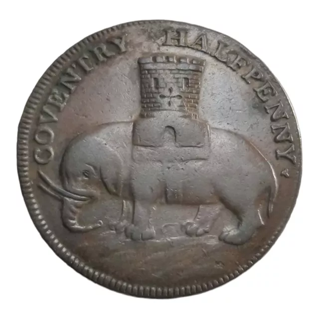 1792 Great Britain Coventry 1/2 Half Penny Lady Godiva Elephant Conder Token 10P