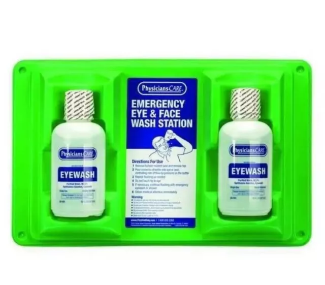 PHYSICIANSCARE Double Eye Wash  Station, 2 Bottles 16 oz. Exp. July 2026