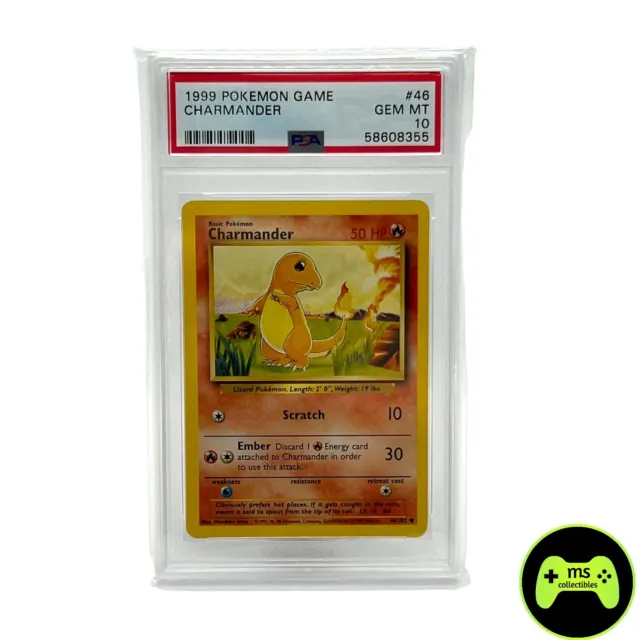 Pokemon Karte Charmander #46 1999 Base Set English PSA 10 Gem MINT 355