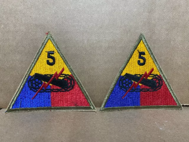 WWII 5th Armory Division Tank Destroyer Patches Set of 2