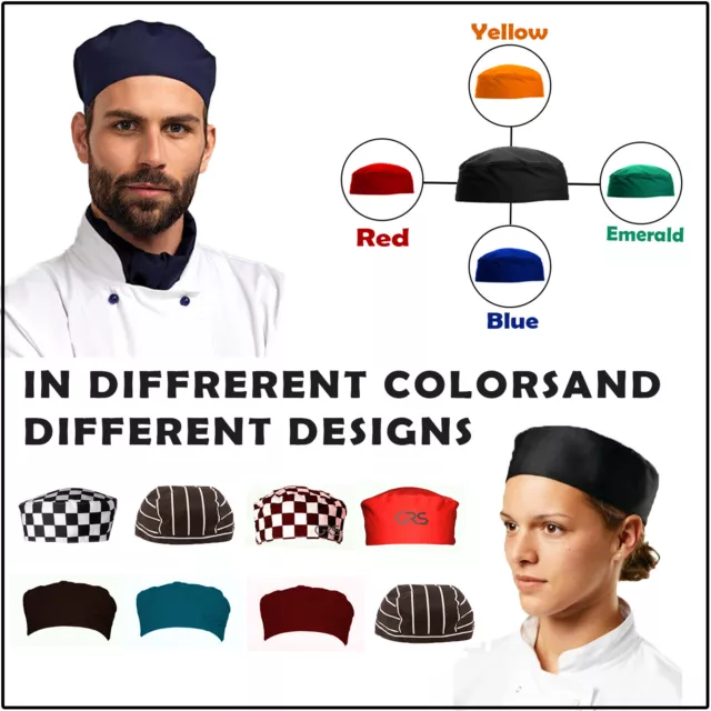 Chef Cap Chefs Catering Skull Hat Professional Kitchen Hat Various Colour Uk