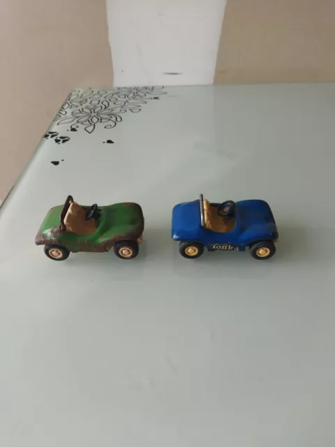 Lot 2 ancien Voiture JOUET Miniature THONKA en TÔLE des  Annees 40/50