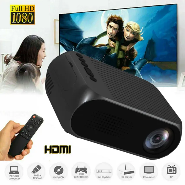 1080P Home Cinema USB HDMI AV SD Mini Portable HD LED Projector Theater