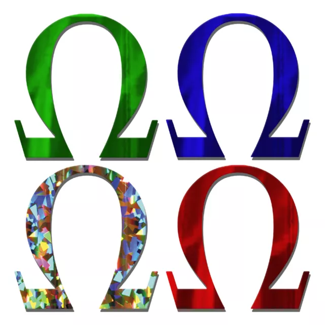 Omega Sticker - Greek College Symbol Decal - Select Chrome Color And Size