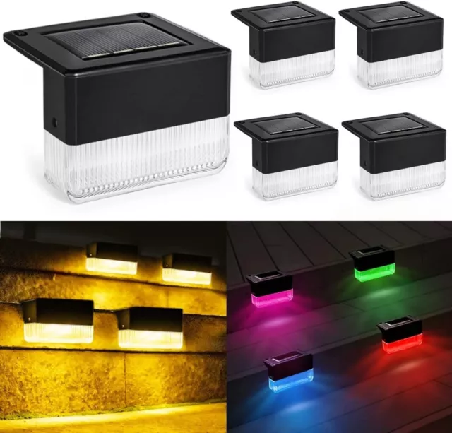 4 PZ Luci Solari LED da Esterno RGB + Bianco Caldo Impermeabili IP66 Segnapasso