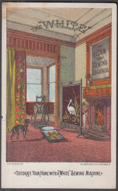 Decorate Your Home with a White Sewing Machine trade card 1880s