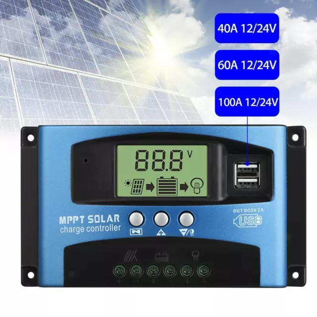 Régulateur de charge solaire portable MPPT régulateur 12V/24V stabilisateur de