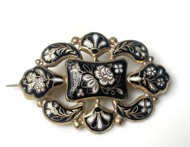 Broche Françase vntage porcelane de Lmoges scène champêtre . par