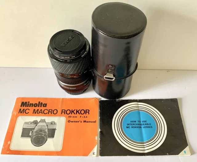 Lente multicapa Minolta MC Sigma Macro Rokkor 1:28 f = 50 mm hecha en Japón 52