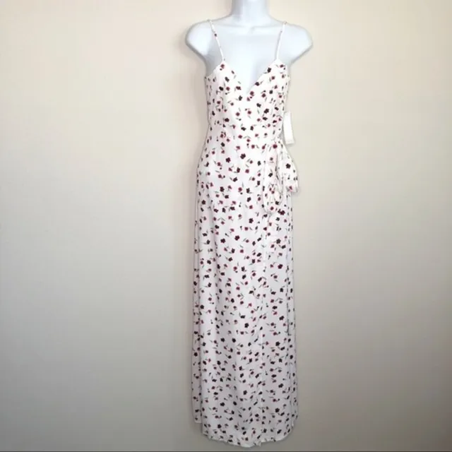 NWT Flynn Skye Wrap Floral White Maxi Dress XS