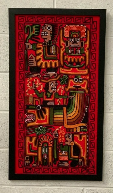 Vintage South American Framed Weaving Wall Art