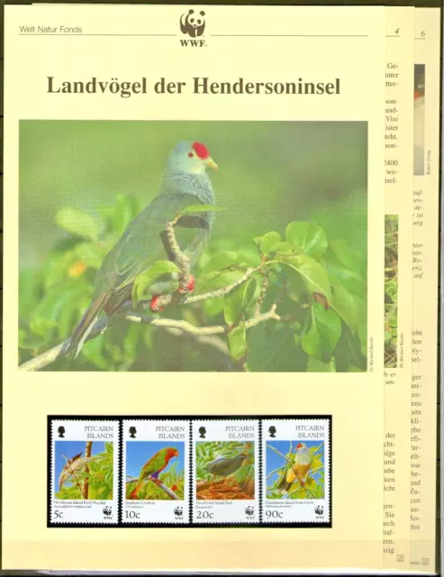 WWF 1996 Pitcairninseln Landvögel Mi.Nr. 487-90 **/MNH mit Beschreibung