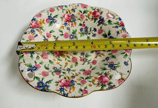 Royal Winton Grimwades Old Cottage Chintz Footed Bon Bon Dish Made In England 5