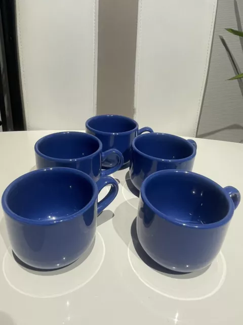 5 Tasses À Café Bleu cobalt Vintage