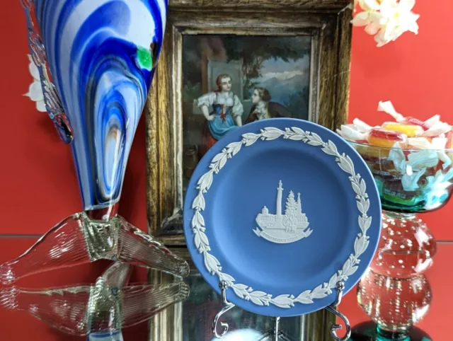 Vintage WEDGWOOD Jasperware Pale Blue Pin Dish , Trafalgar Square